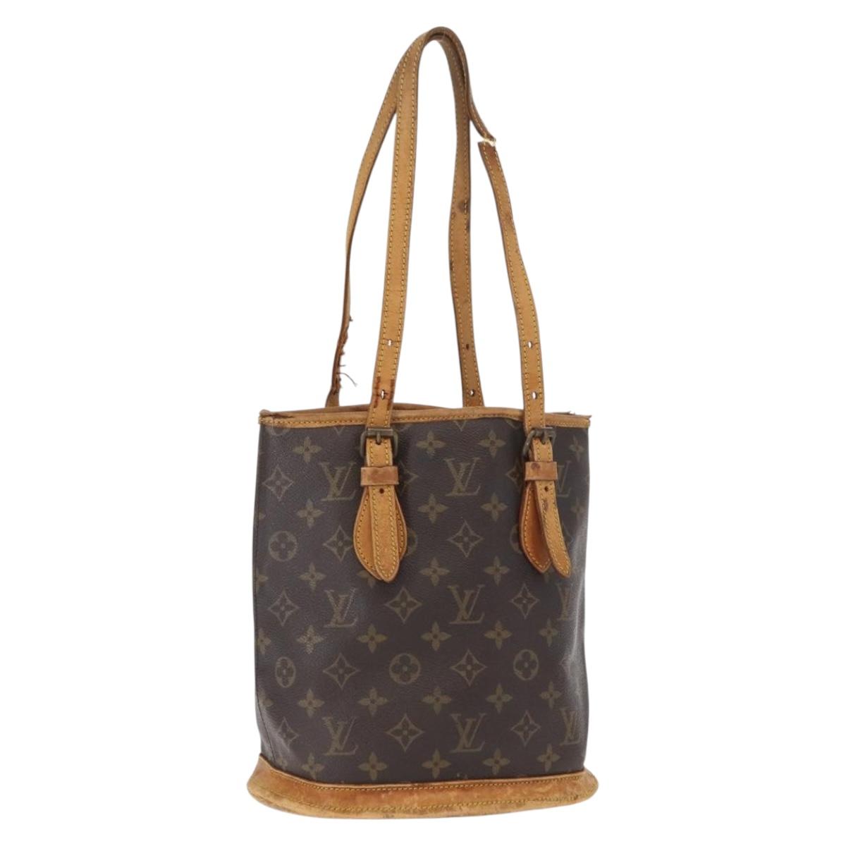 LOUIS VUITTON Monogram Bucket PM Shoulder Bag M42238 LV Auth bs32251