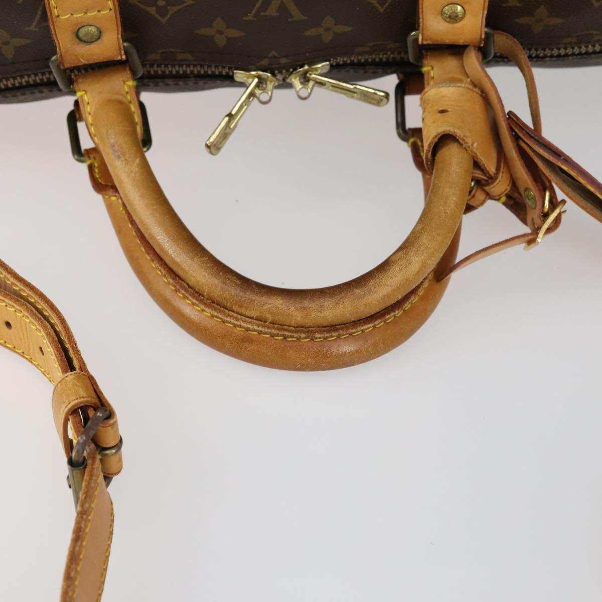 LOUIS VUITTON Monogram Keepall Bandouliere 55 Boston Bag M41414 LV Auth bs32252