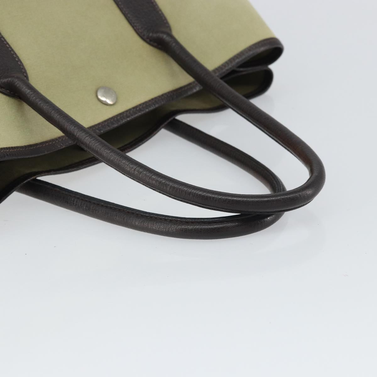 HERMES Garden Party MM Tote Bag Canvas Beige Auth bs32258