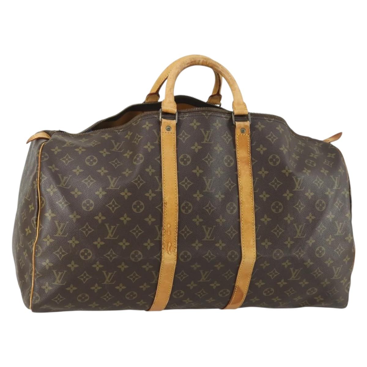 LOUIS VUITTON Monogram Keepall 55 Boston Bag M41424 LV Auth bs32264