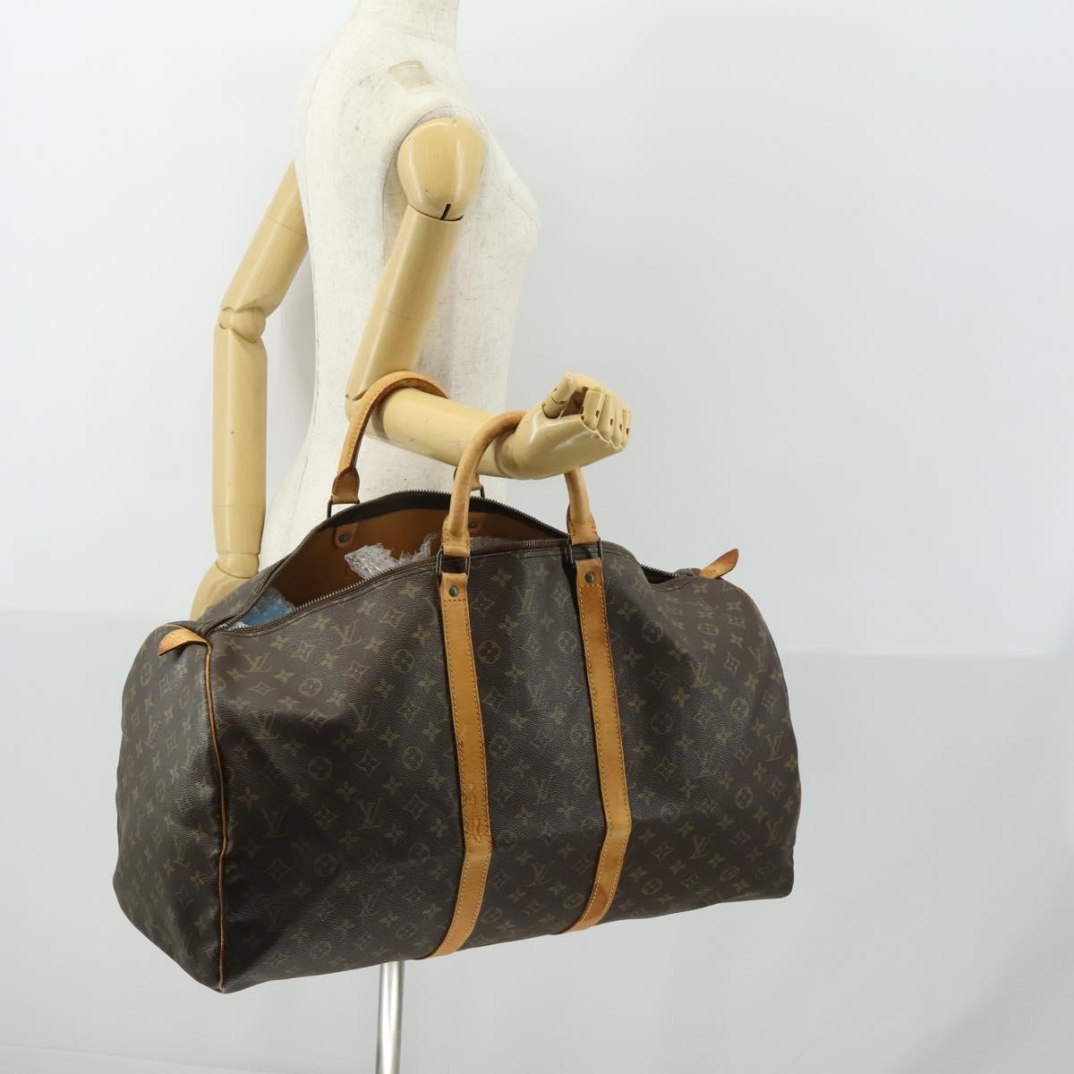 LOUIS VUITTON Monogram Keepall 55 Boston Bag M41424 LV Auth bs32264