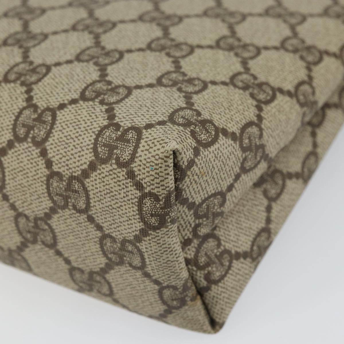 GUCCI GG Supreme Clutch Bag PVC Beige Gold 014 115 6088 Auth bs32272
