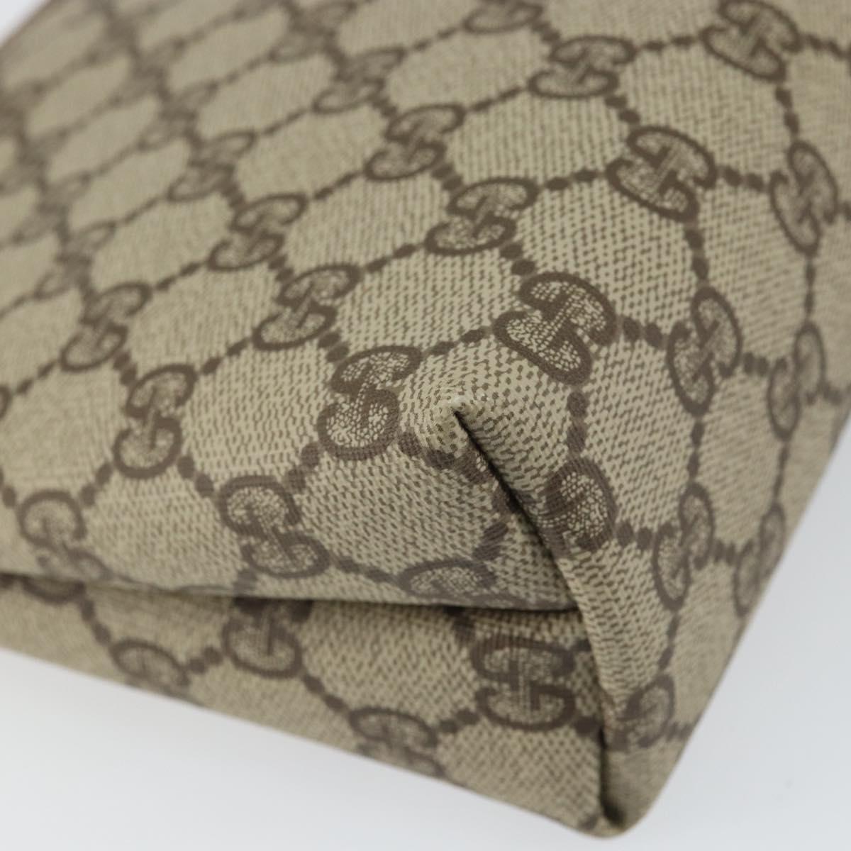 GUCCI GG Supreme Clutch Bag PVC Beige Gold 014 115 6088 Auth bs32272
