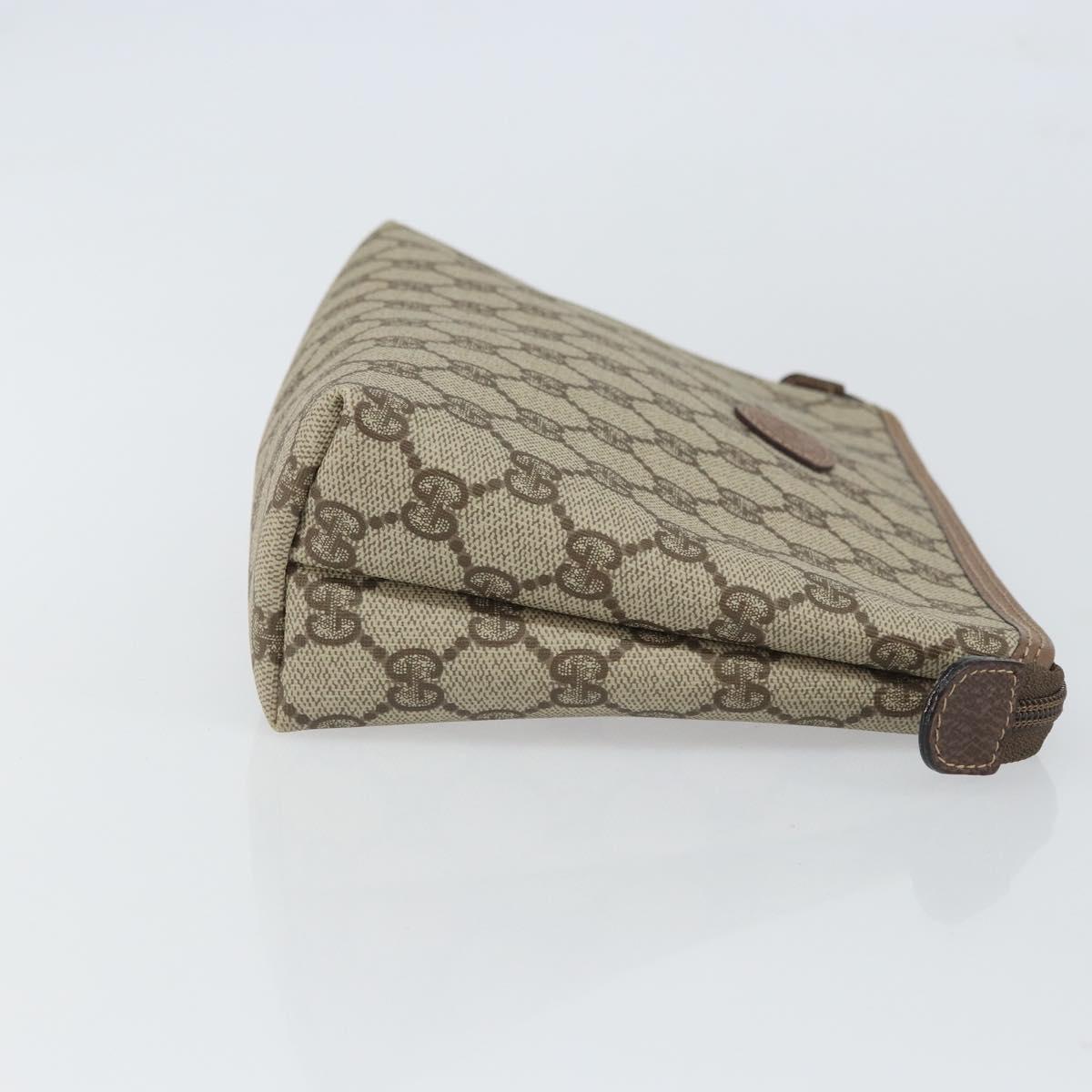 GUCCI GG Supreme Clutch Bag PVC Beige Gold 014 115 6088 Auth bs32272