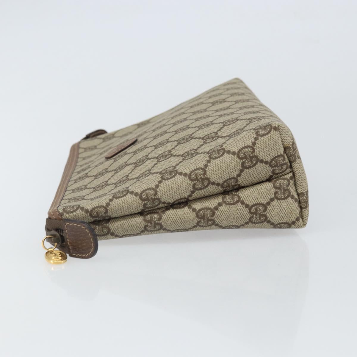GUCCI GG Supreme Clutch Bag PVC Beige Gold 014 115 6088 Auth bs32272