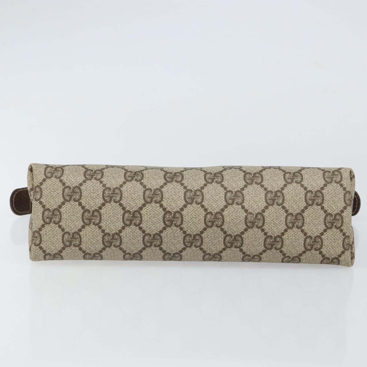 GUCCI GG Supreme Clutch Bag PVC Beige Gold 014 115 6088 Auth bs32272