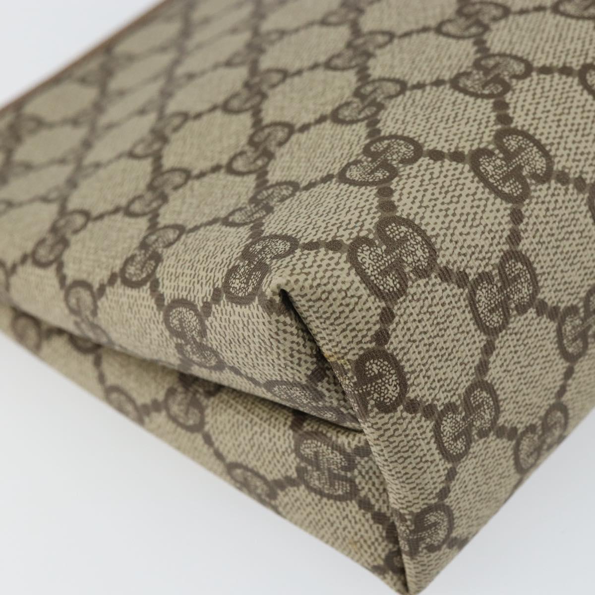 GUCCI GG Supreme Clutch Bag PVC Beige Gold 014 115 6088 Auth bs32272