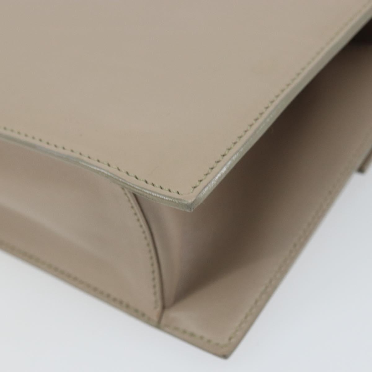 GUCCI Clutch Bag Leather Outlet Beige Gold Auth bs32278