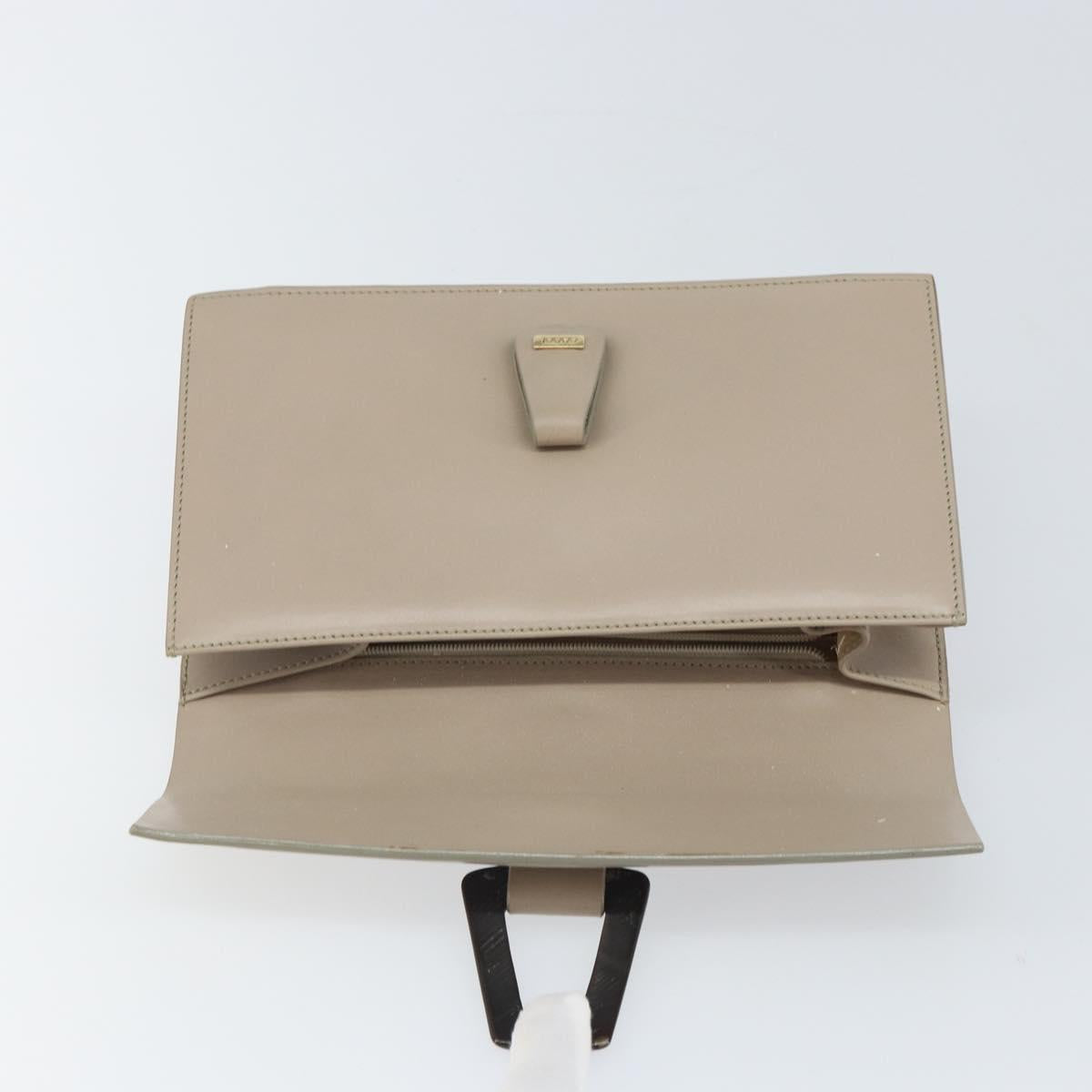 GUCCI Clutch Bag Leather Outlet Beige Gold Auth bs32278