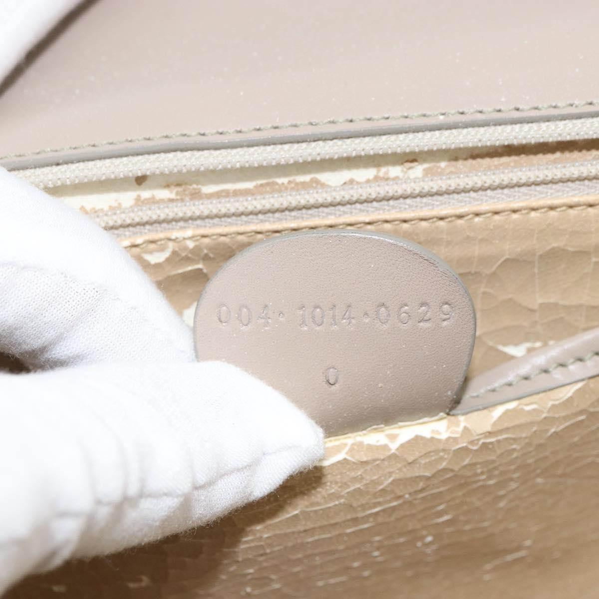 GUCCI Clutch Bag Leather Outlet Beige Gold Auth bs32278