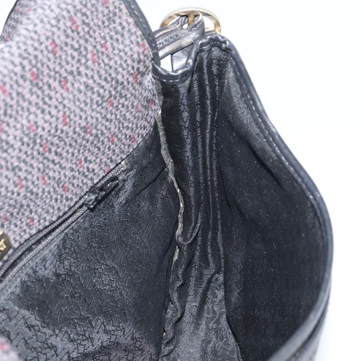 SAINT LAURENT Shoulder Bag Canvas Leather Gray Auth bs32280