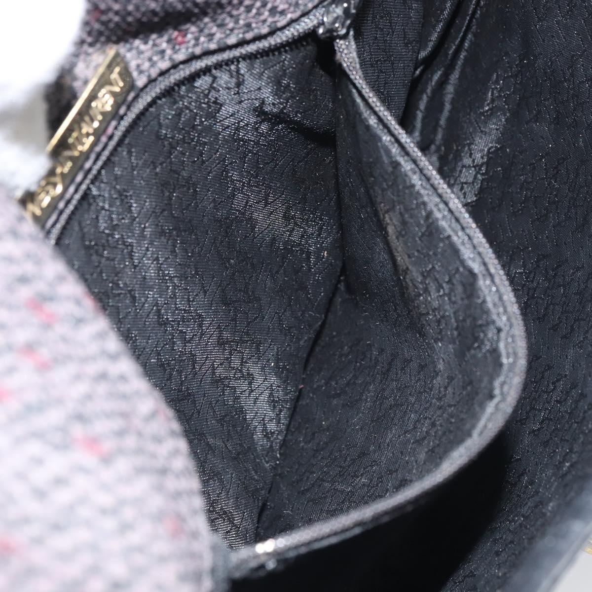 SAINT LAURENT Shoulder Bag Canvas Leather Gray Auth bs32280