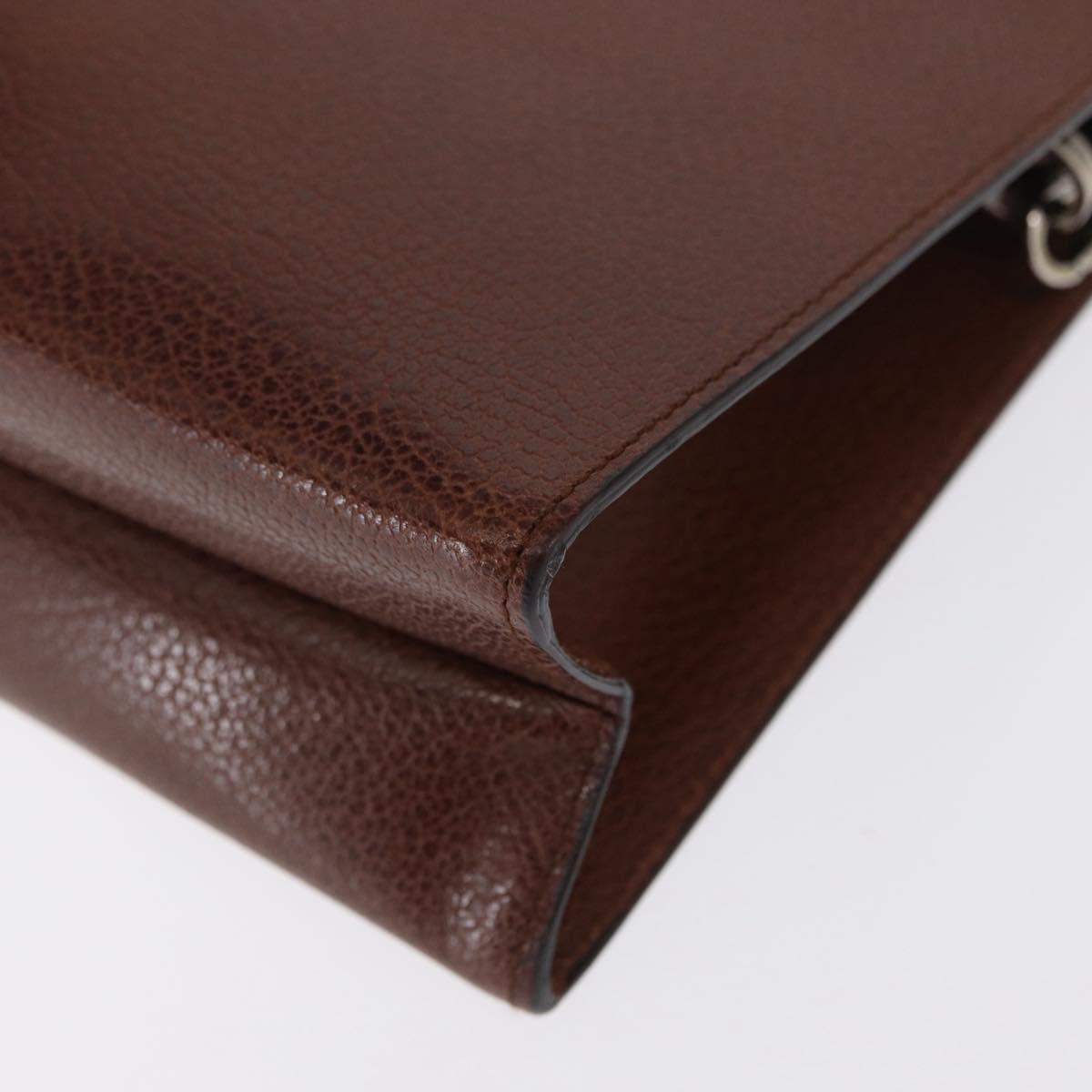 Salvatore Ferragamo Clutch Bag Leather Brown Auth bs32282