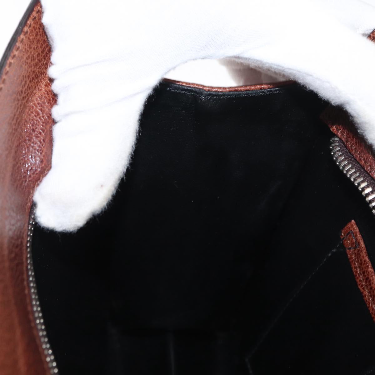 Salvatore Ferragamo Clutch Bag Leather Brown Auth bs32282