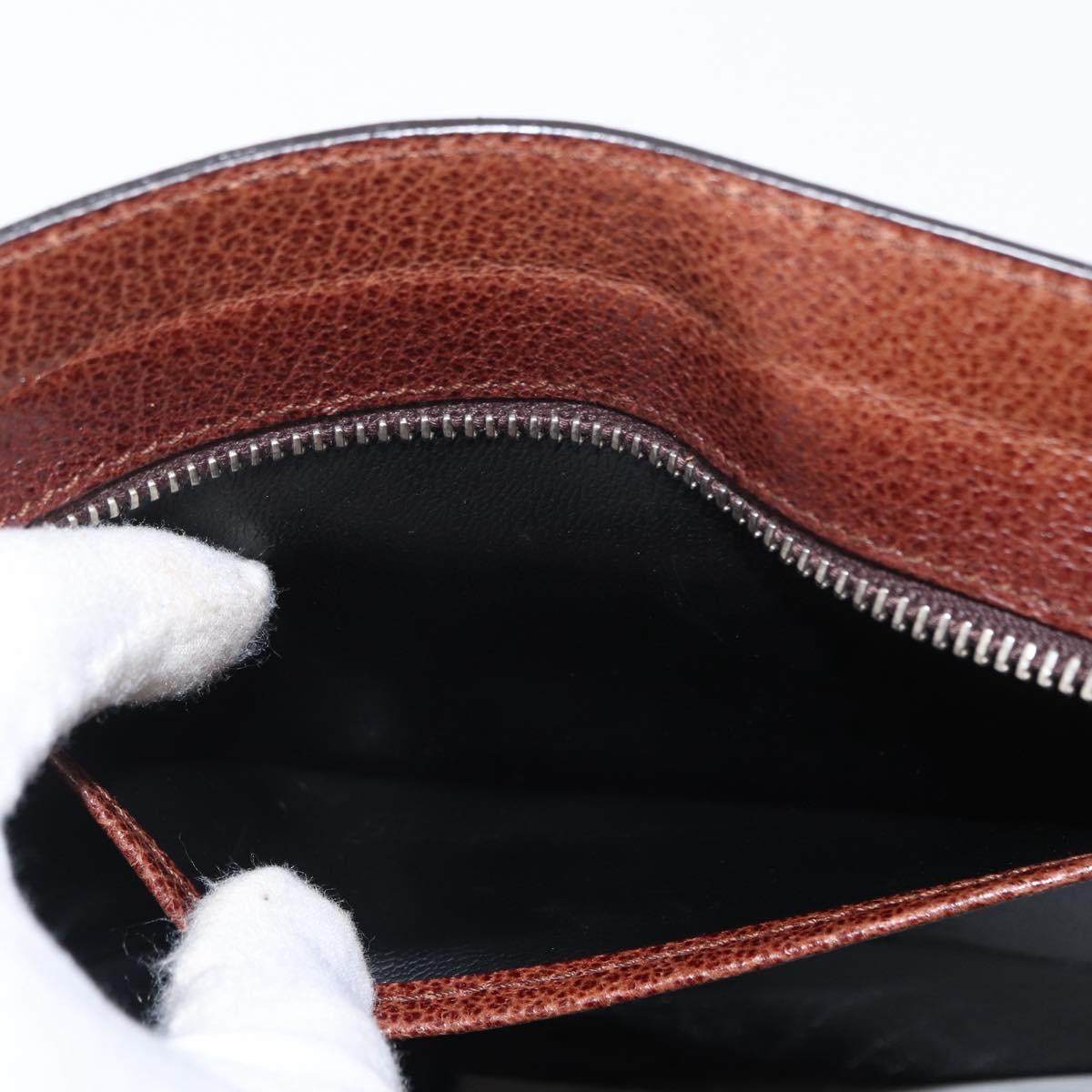 Salvatore Ferragamo Clutch Bag Leather Brown Auth bs32282