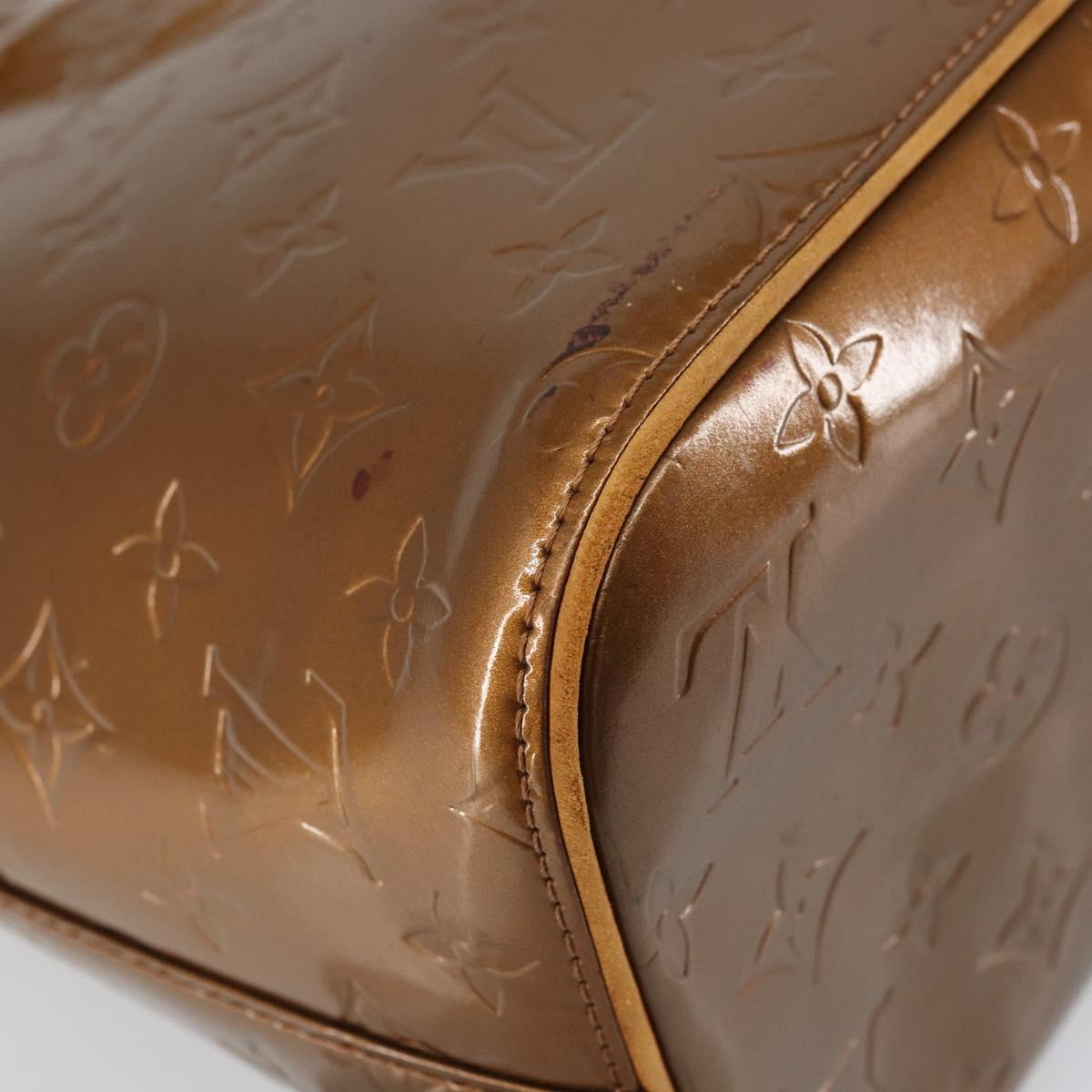 LOUIS VUITTON Monogram Vernis Houston Hand Bag Bronze M91122 LV Auth bs32284