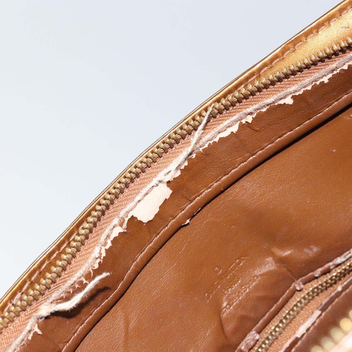 LOUIS VUITTON Monogram Vernis Houston Hand Bag Bronze M91122 LV Auth bs32284