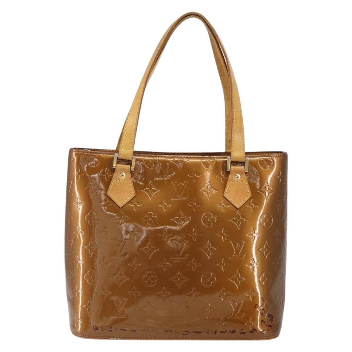 LOUIS VUITTON Monogram Vernis Houston Hand Bag Bronze M91122 LV Auth bs32284