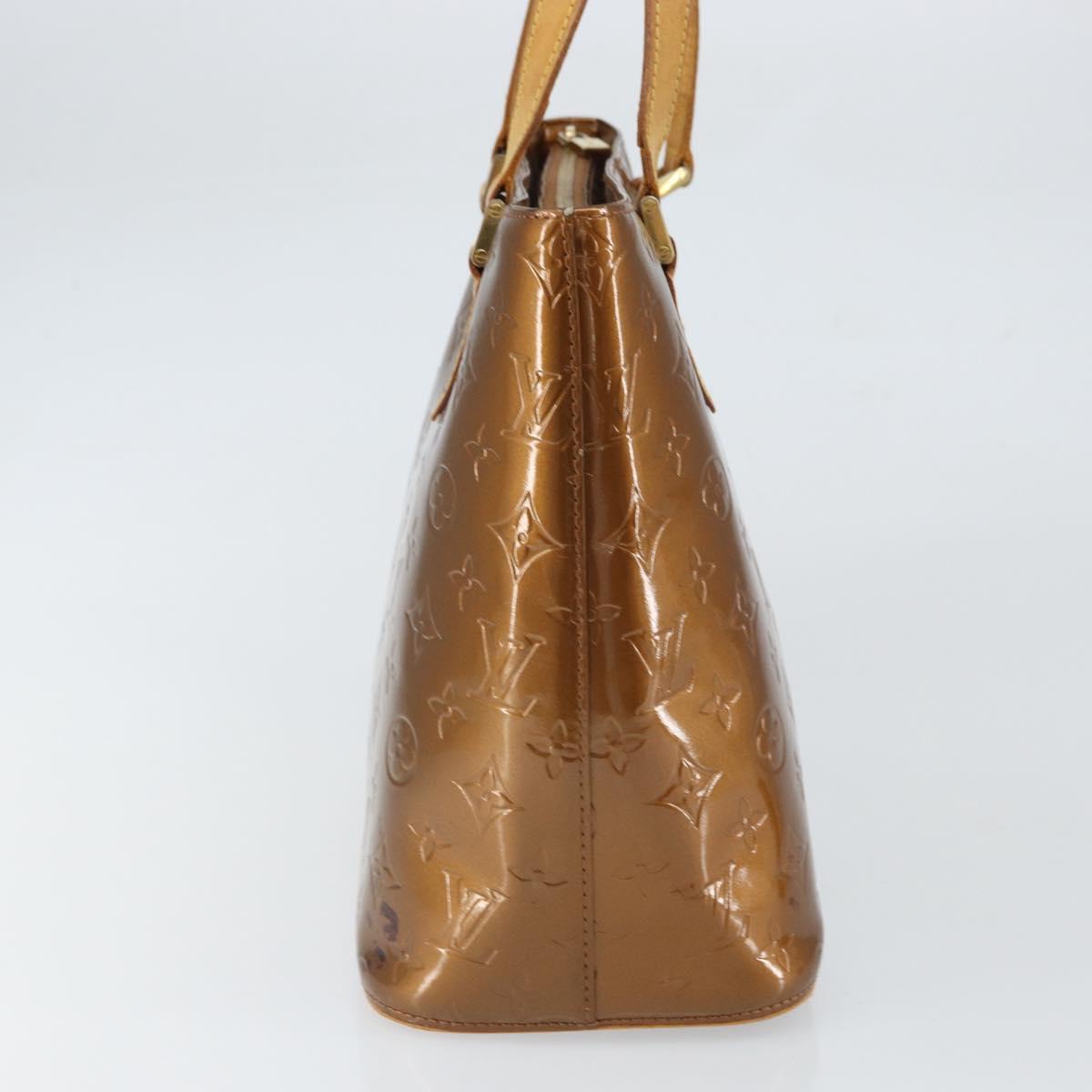 LOUIS VUITTON Monogram Vernis Houston Hand Bag Bronze M91122 LV Auth bs32284