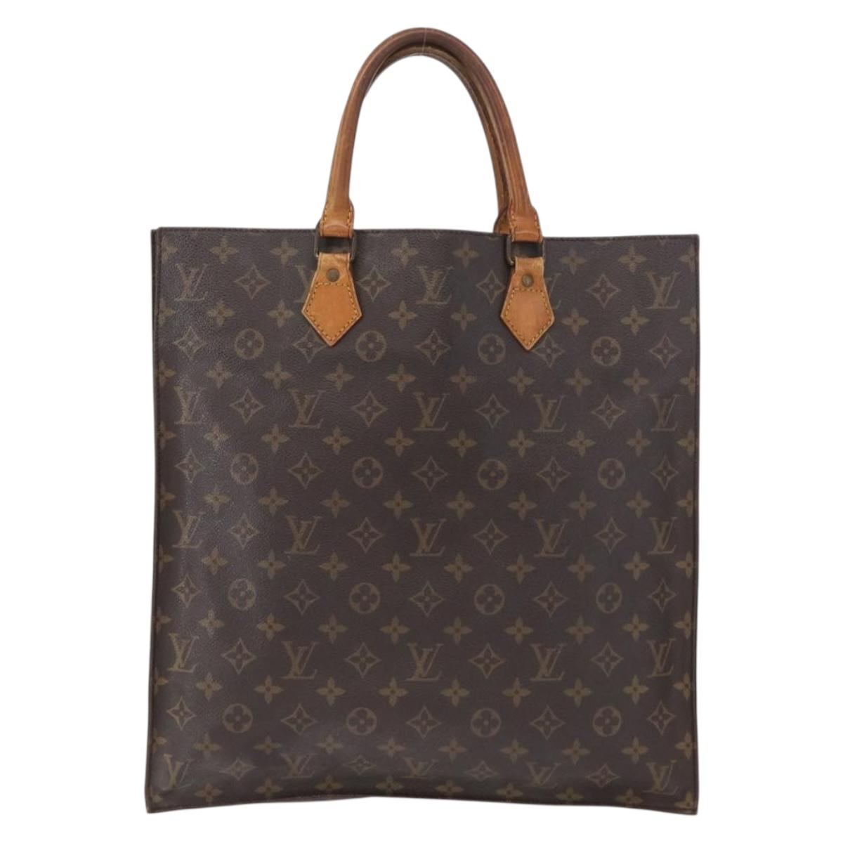 LOUIS VUITTON Monogram Sac Plat Hand Bag M51140 LV Auth bs32286