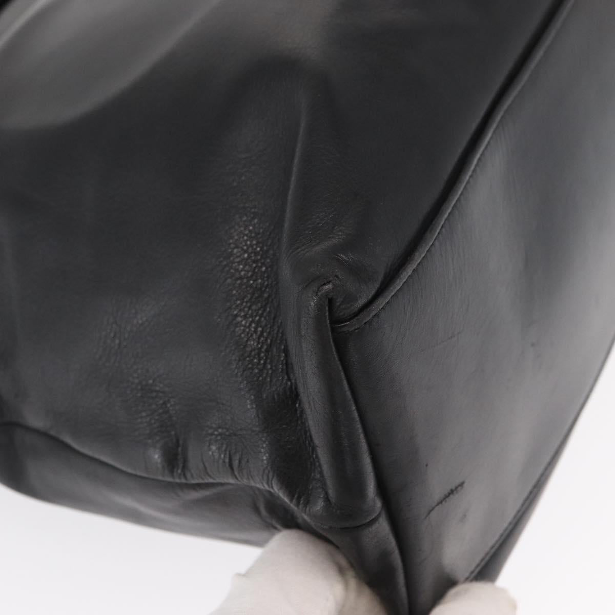 CHANEL Matelasse Chain Shoulder Bag Lamb Skin Black Gold CC Auth bs32292