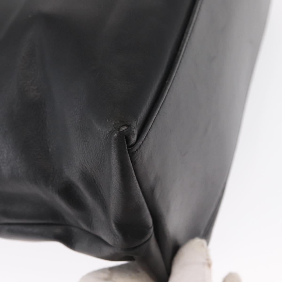 CHANEL Matelasse Chain Shoulder Bag Lamb Skin Black Gold CC Auth bs32292