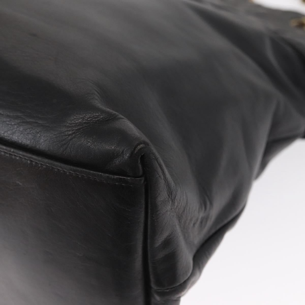 CHANEL Matelasse Chain Shoulder Bag Lamb Skin Black Gold CC Auth bs32292