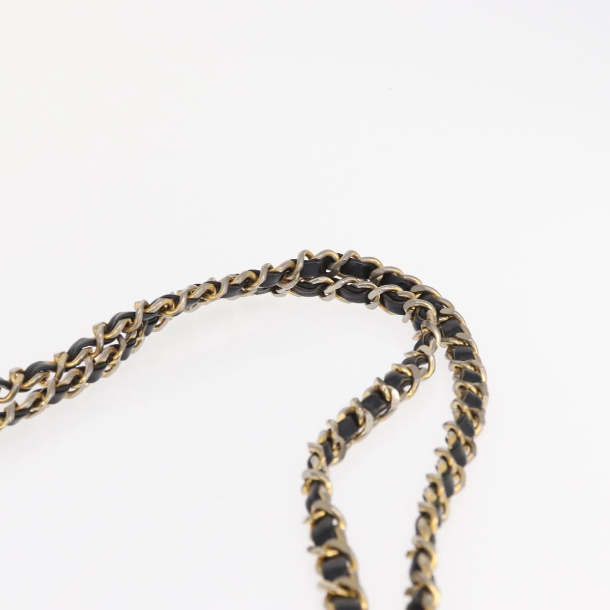 CHANEL Matelasse Chain Shoulder Bag Lamb Skin Black Gold CC Auth bs32292