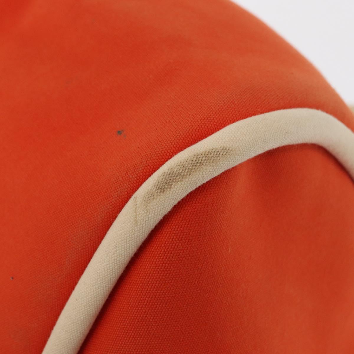 HERMES Sac Baga GM Tote Bag Canvas Orange Silver Auth bs32305