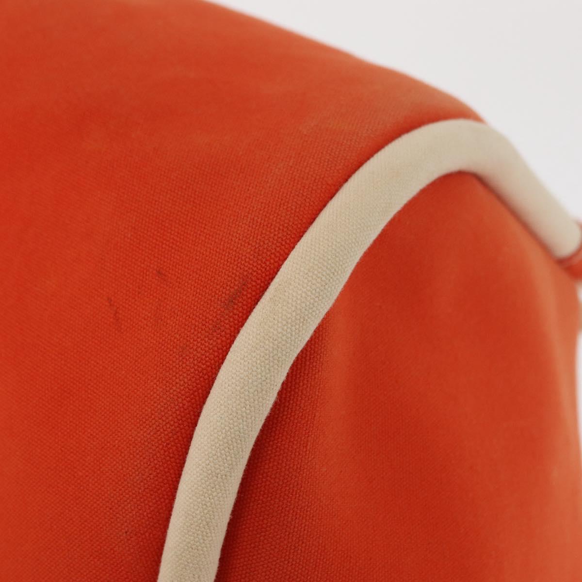 HERMES Sac Baga GM Tote Bag Canvas Orange Silver Auth bs32305