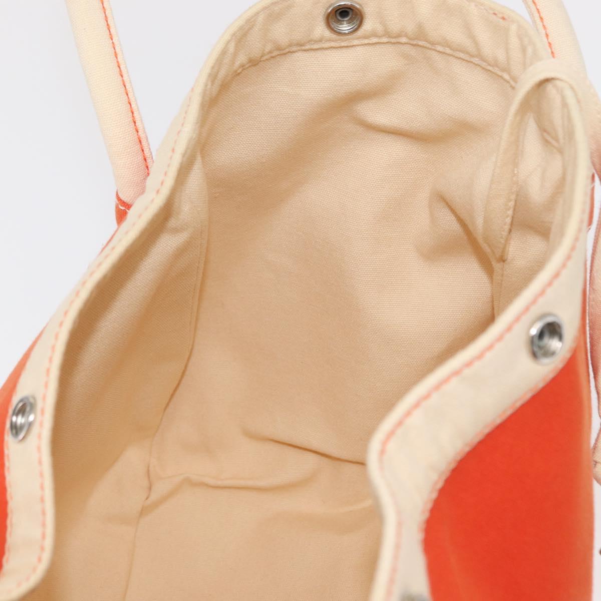 HERMES Sac Baga GM Tote Bag Canvas Orange Silver Auth bs32305