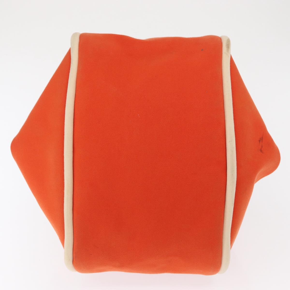 HERMES Sac Baga GM Tote Bag Canvas Orange Silver Auth bs32305