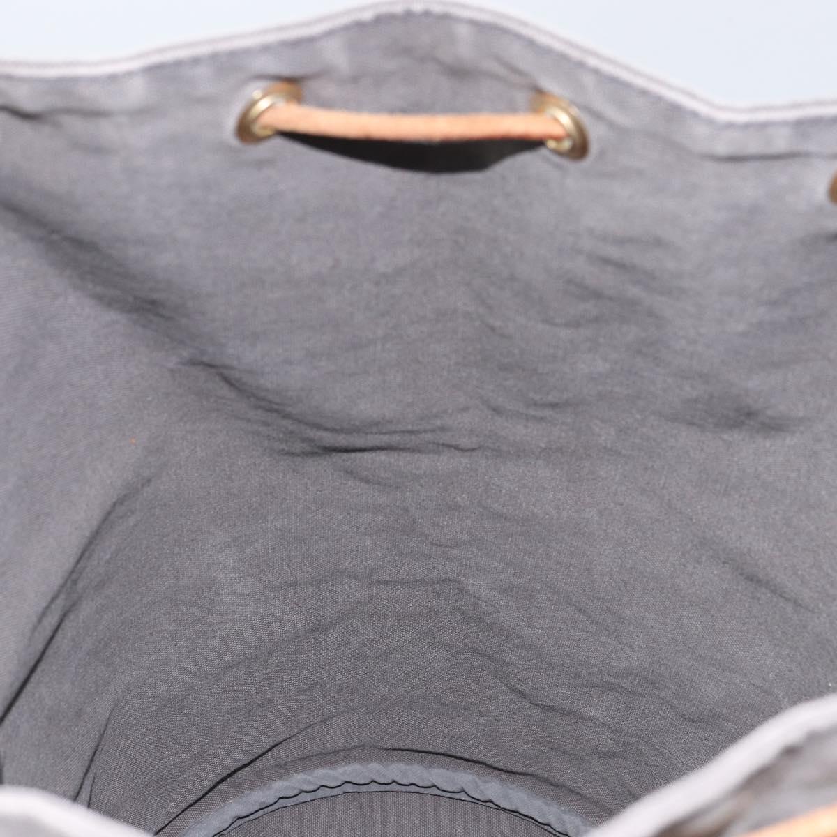 HERMES Porochon Mimil GM Shoulder Bag Canvas Gray Auth bs32306