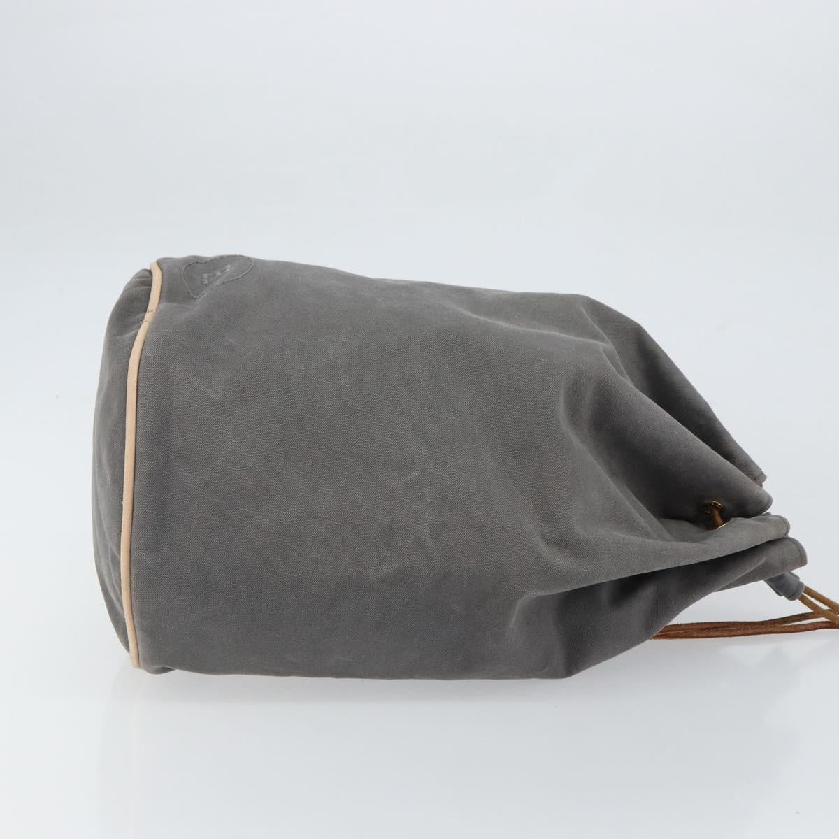 HERMES Porochon Mimil GM Shoulder Bag Canvas Gray Auth bs32306