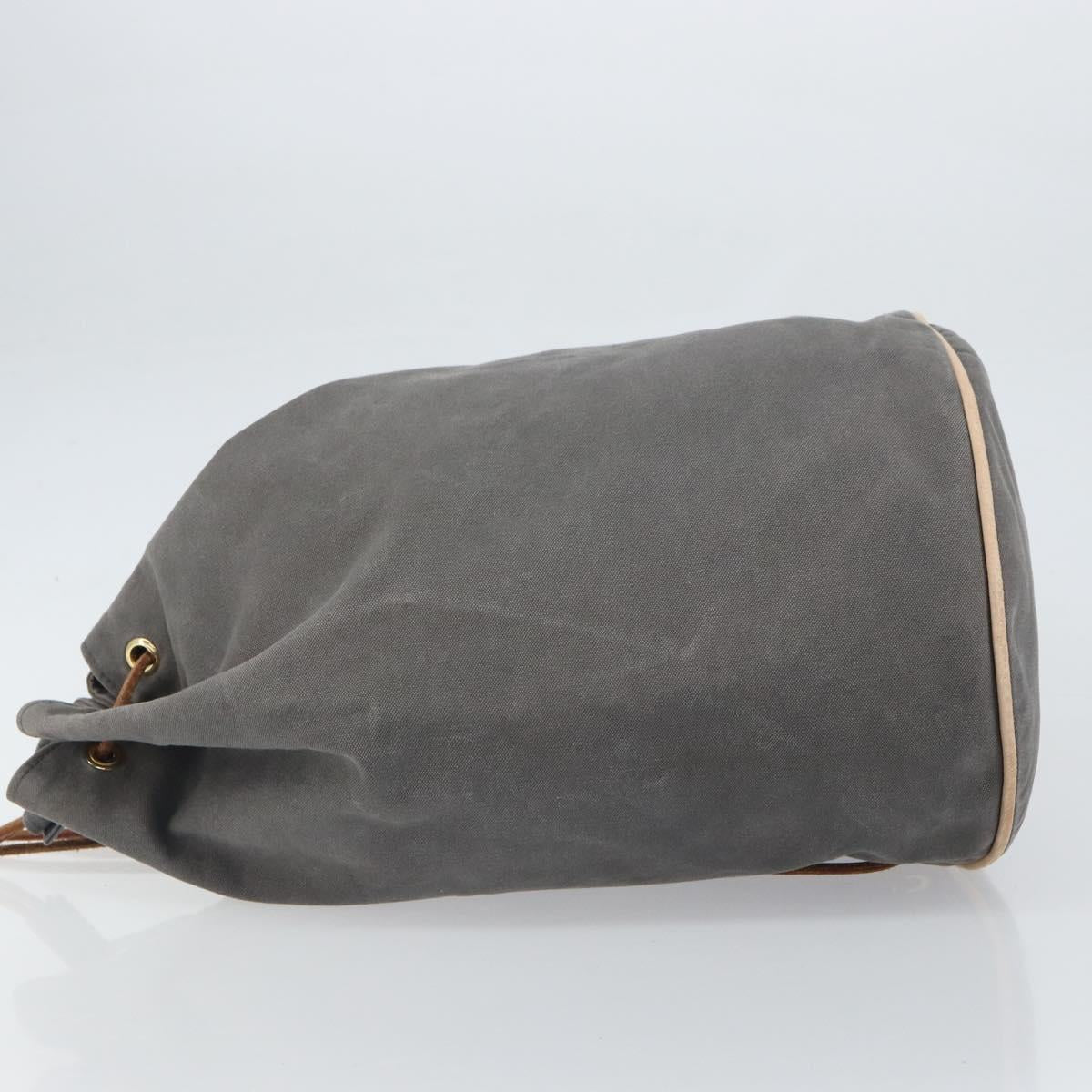 HERMES Porochon Mimil GM Shoulder Bag Canvas Gray Auth bs32306