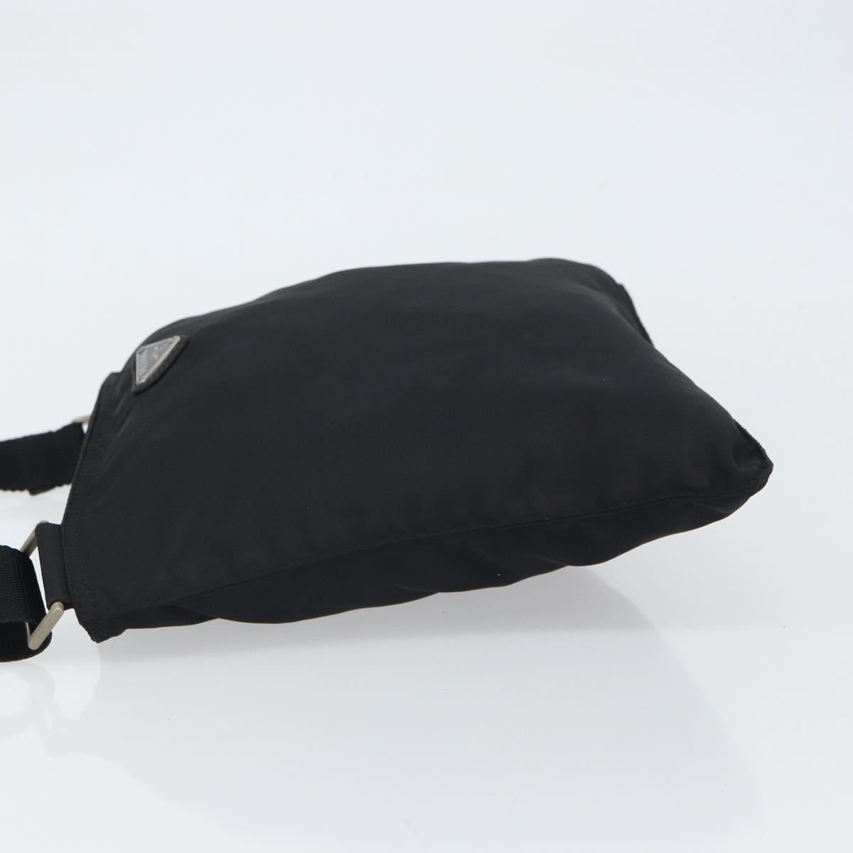 PRADA Shoulder Bag Nylon Black Silver Auth bs32312