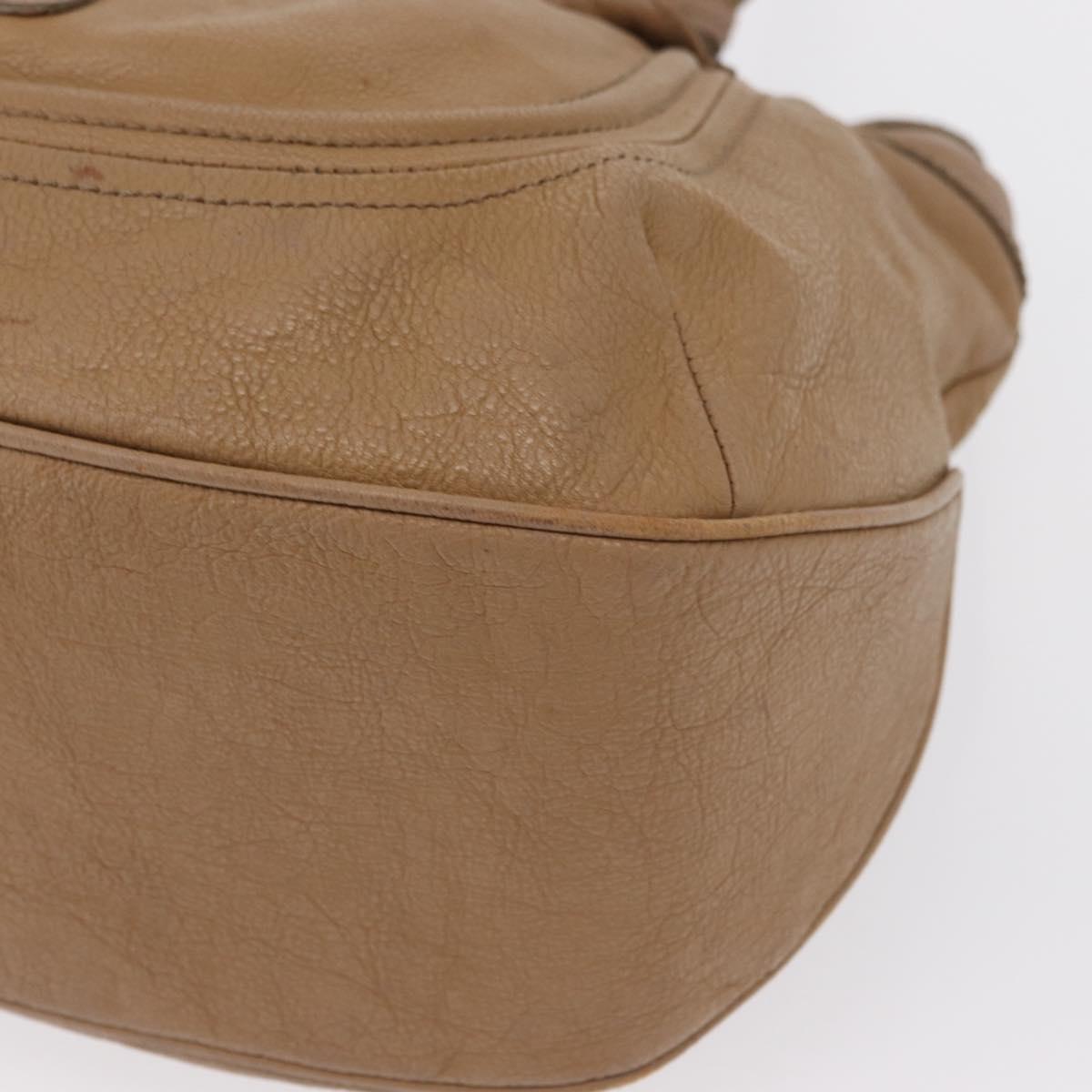 BURBERRY Blue Label Tote Bag Leather Beige Auth bs32315