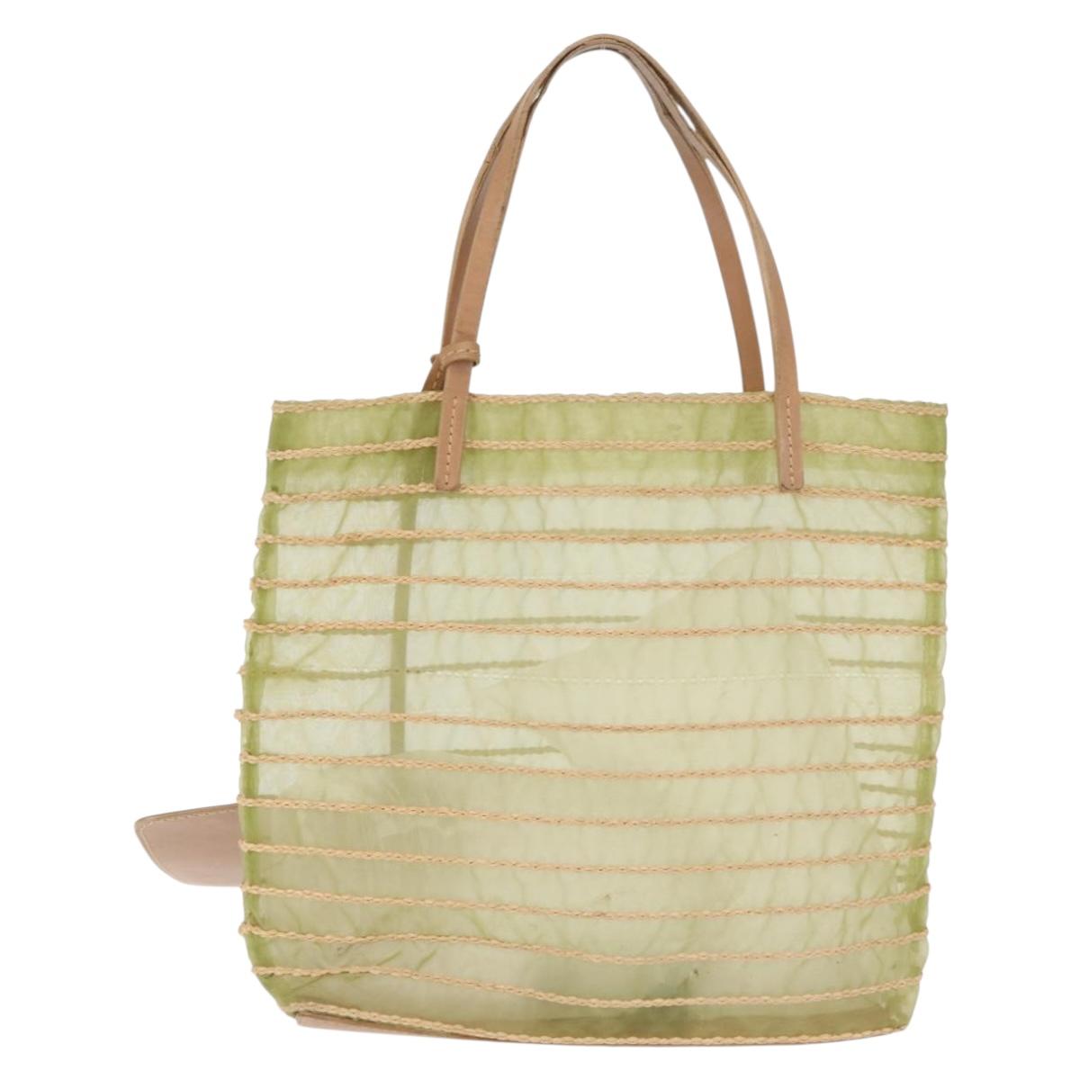 Christian Dior Hand Bag Nylon Green Auth bs32316