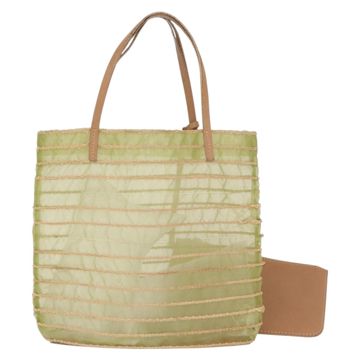 Christian Dior Hand Bag Nylon Green Auth bs32316