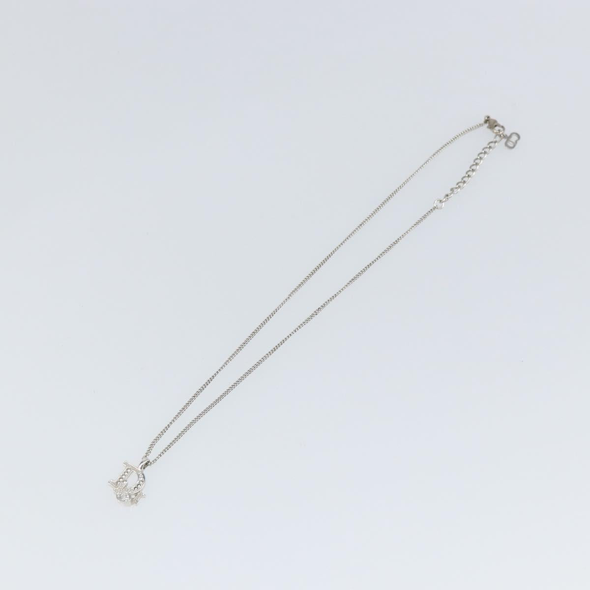 Christian Dior Necklace metal Silver Auth bs32324