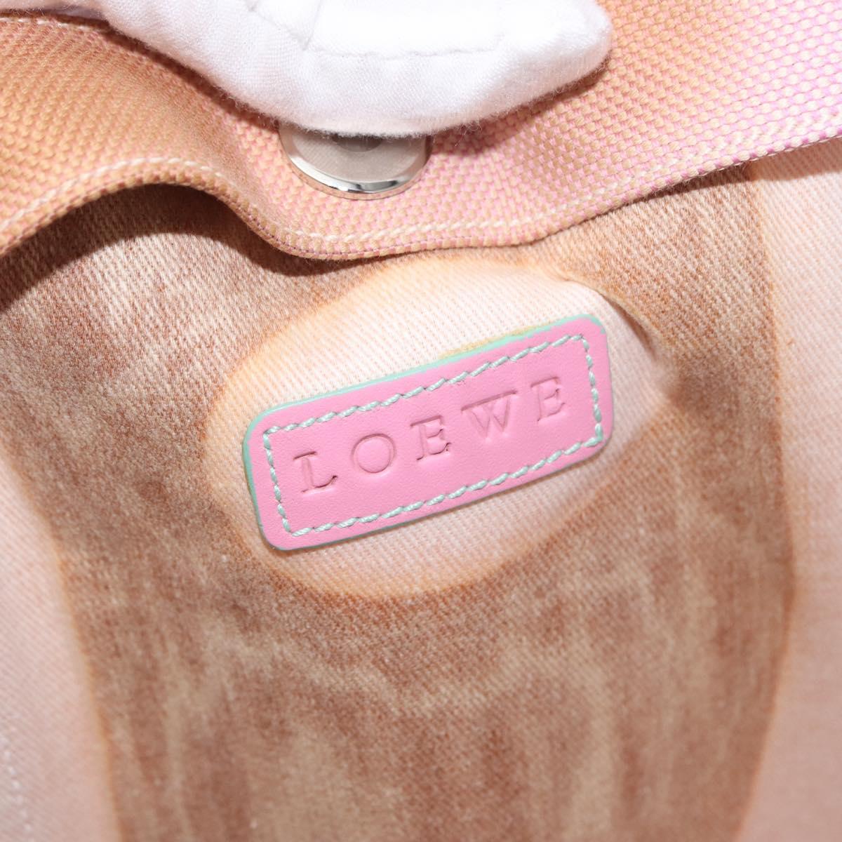 LOEWE Anagram Tote Bag Canvas Pink Silver Auth bs32333