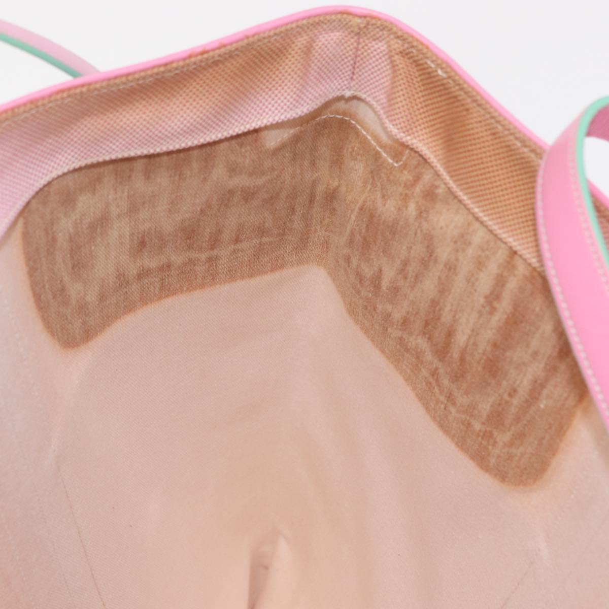LOEWE Anagram Tote Bag Canvas Pink Silver Auth bs32333