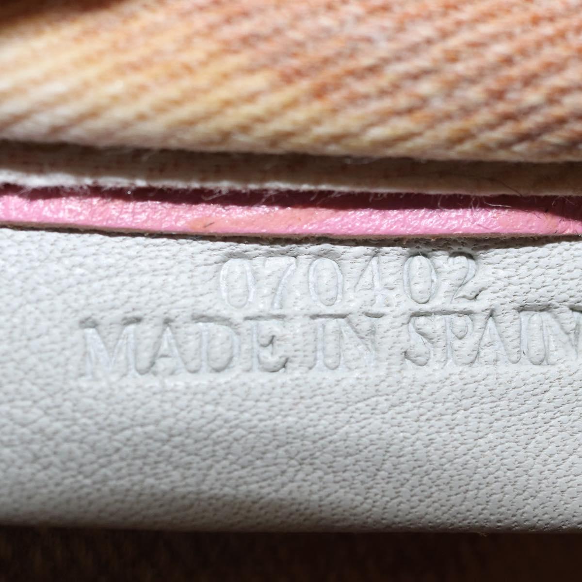 LOEWE Anagram Tote Bag Canvas Pink Silver Auth bs32333