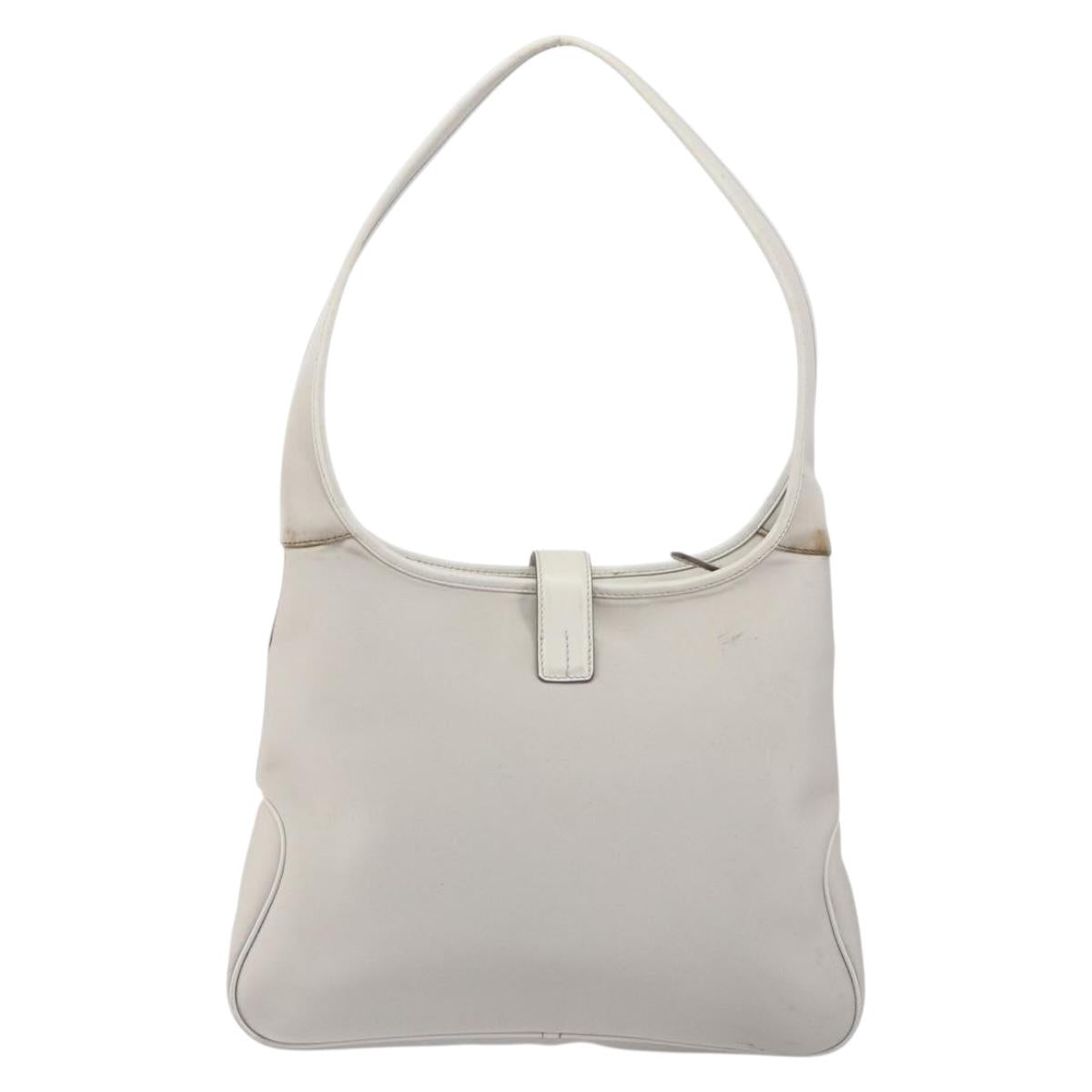 Salvatore Ferragamo Shoulder Bag Nylon Gray Silver Auth bs32334