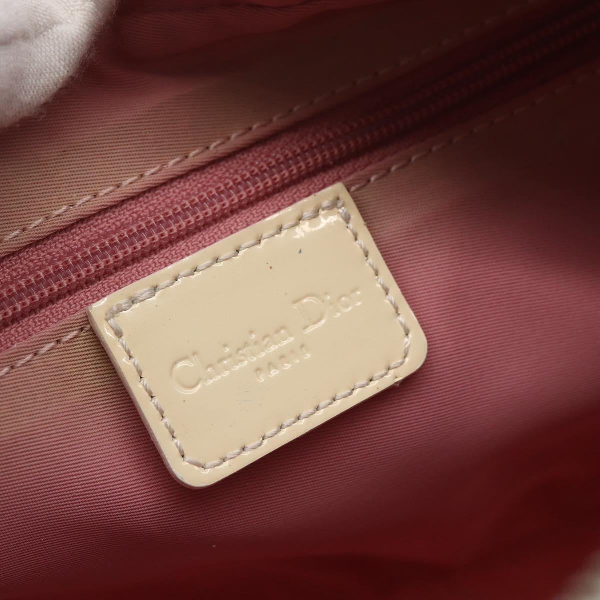 Christian Dior Trotter Canvas Shoulder Bag Pink Silver Auth bs32338