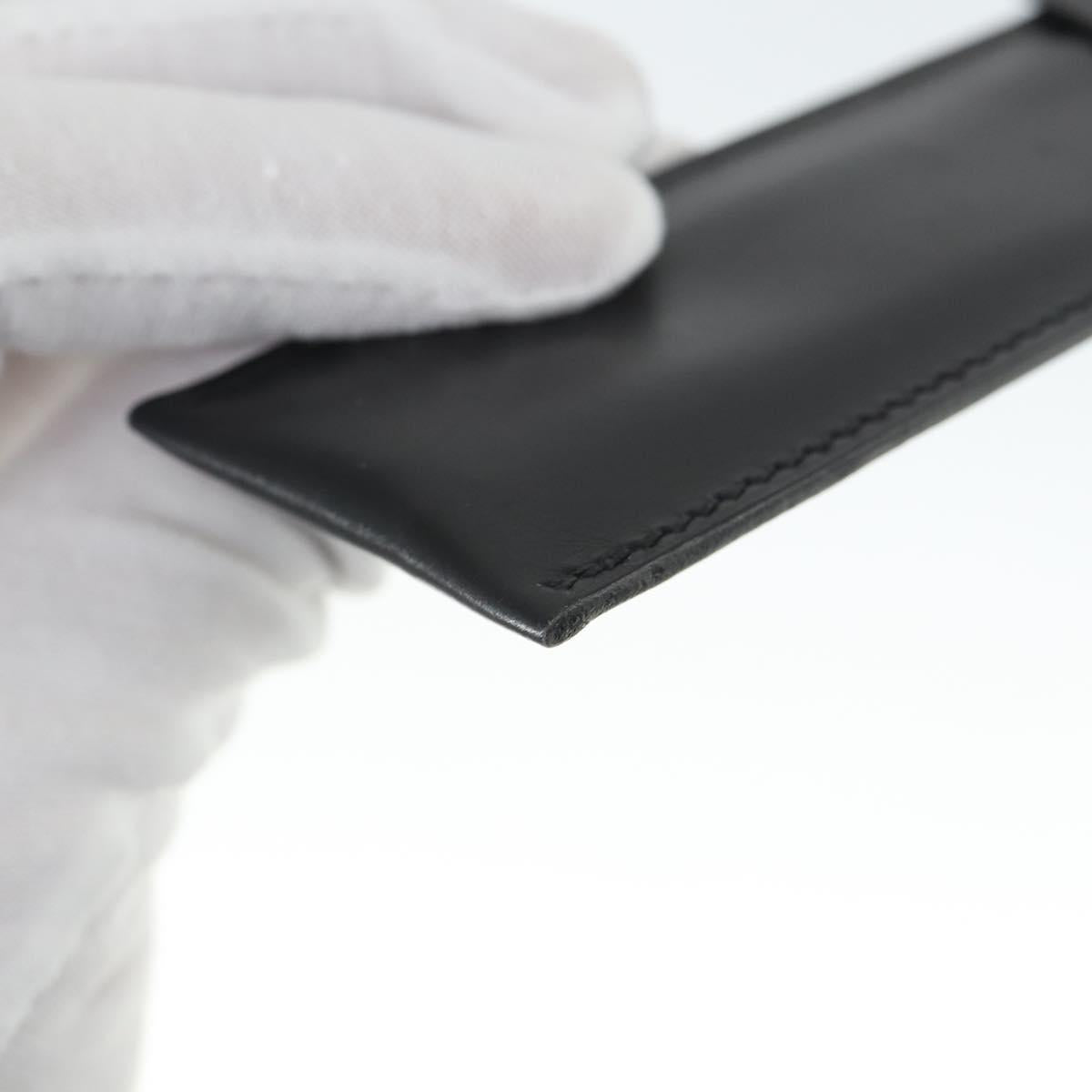 HERMES Key Case Leather 2 Set Black Orange Auth bs32344