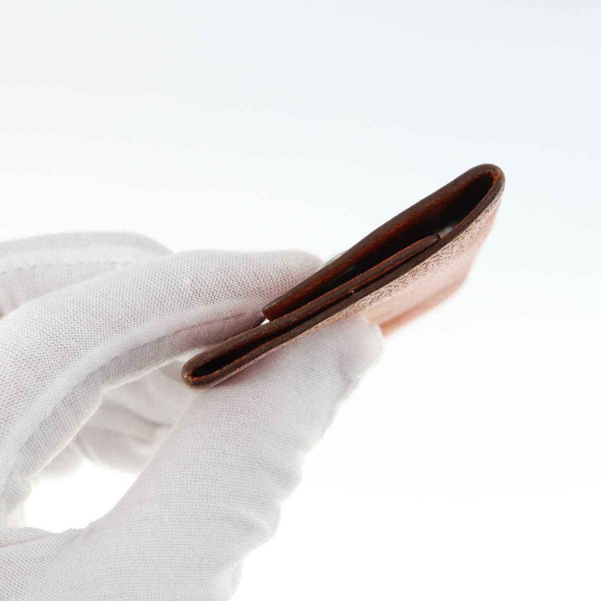 HERMES Key Case Leather 2 Set Black Orange Auth bs32344