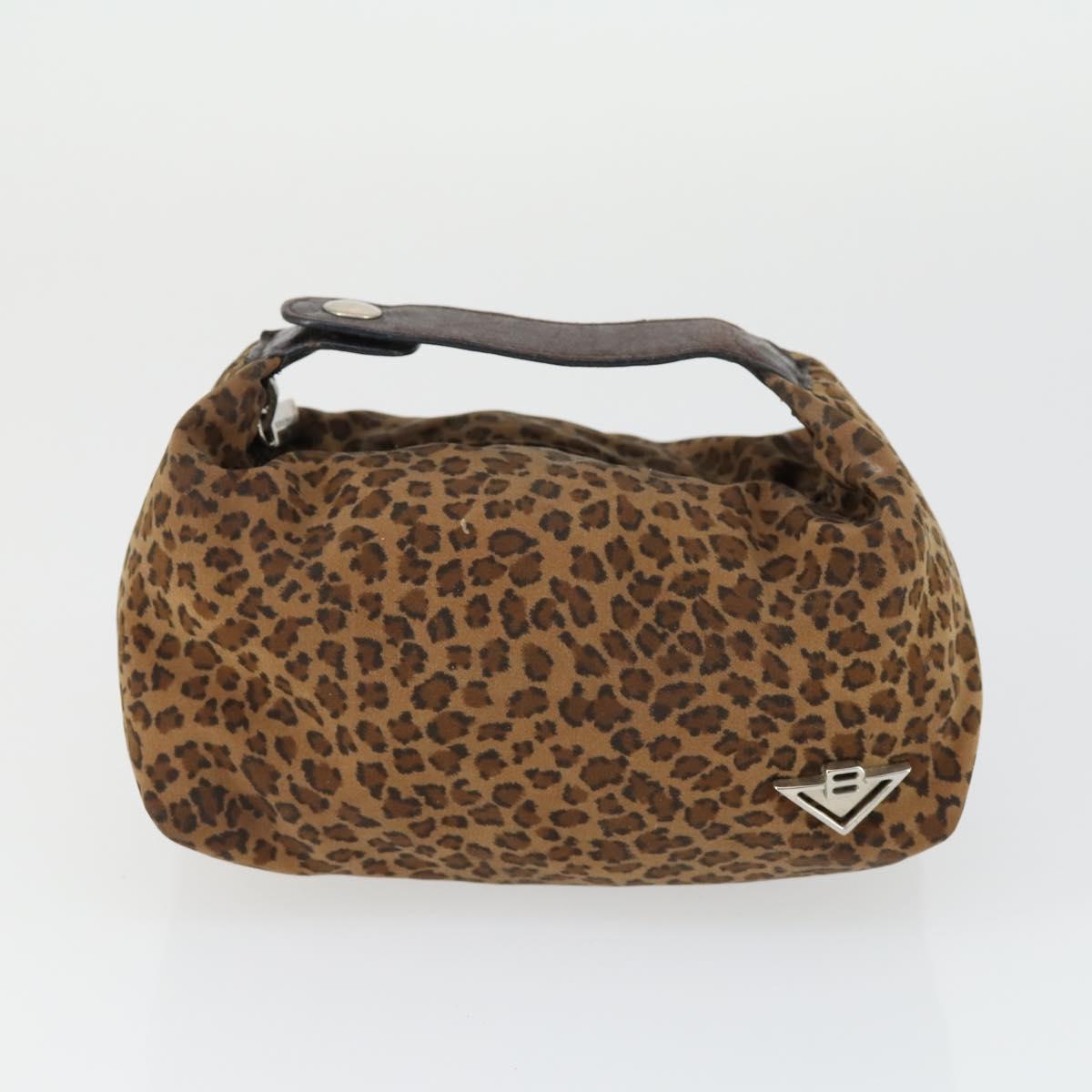 BOTTEGA VENETA Hand Bag Nylon 2 Set Black Brown Auth bs32350