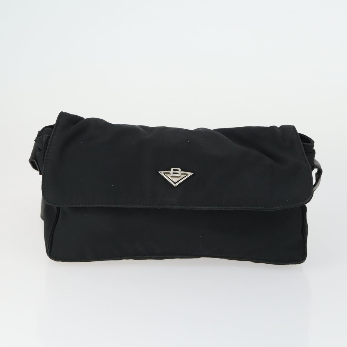 BOTTEGA VENETA Hand Bag Nylon 2 Set Black Brown Auth bs32350