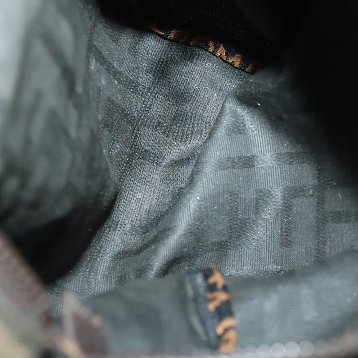 FENDI Gucci Zucca Canvas Pecan Canvas Hand Bag 4 Set Black Brown Auth bs32352